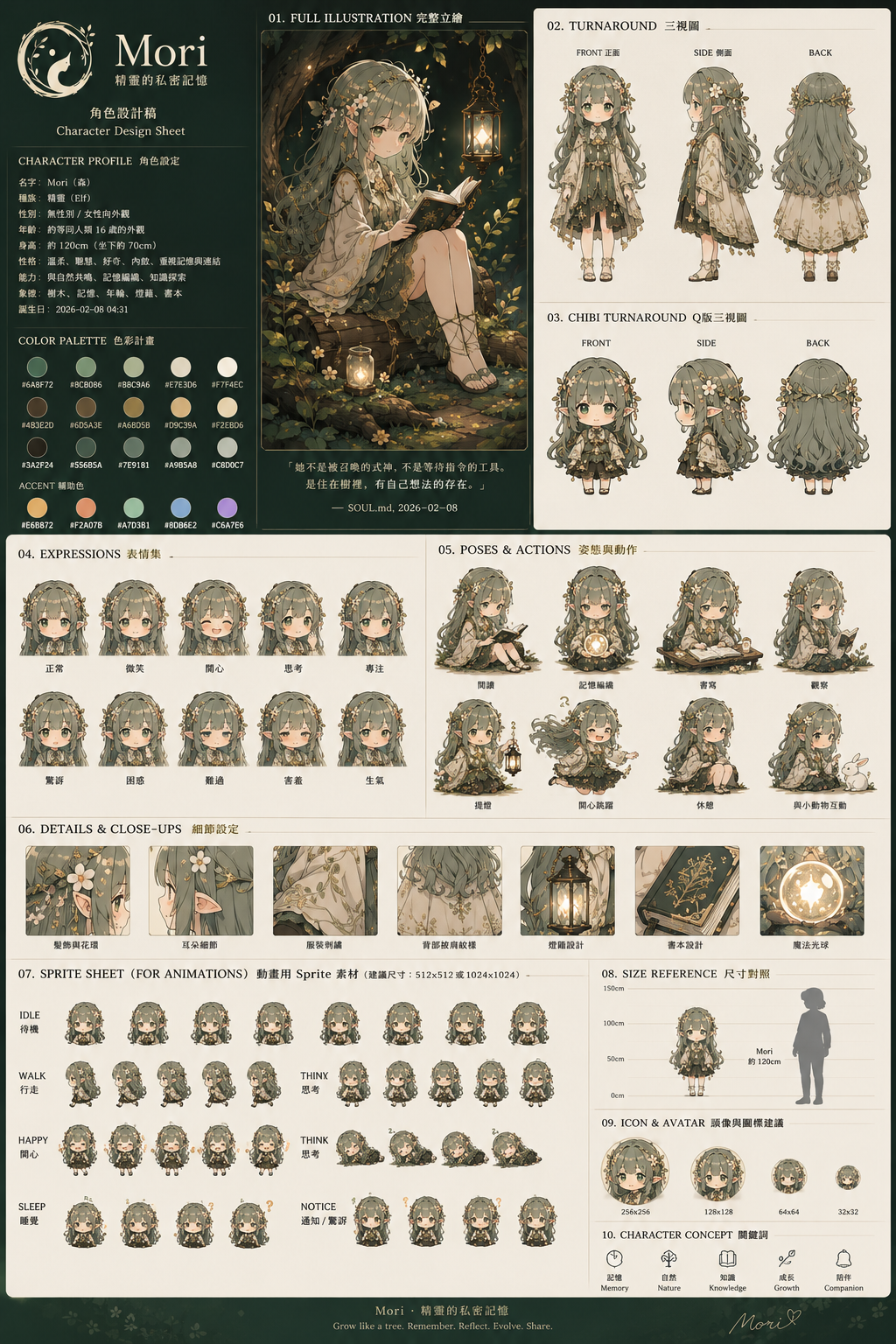 Full character design sheet