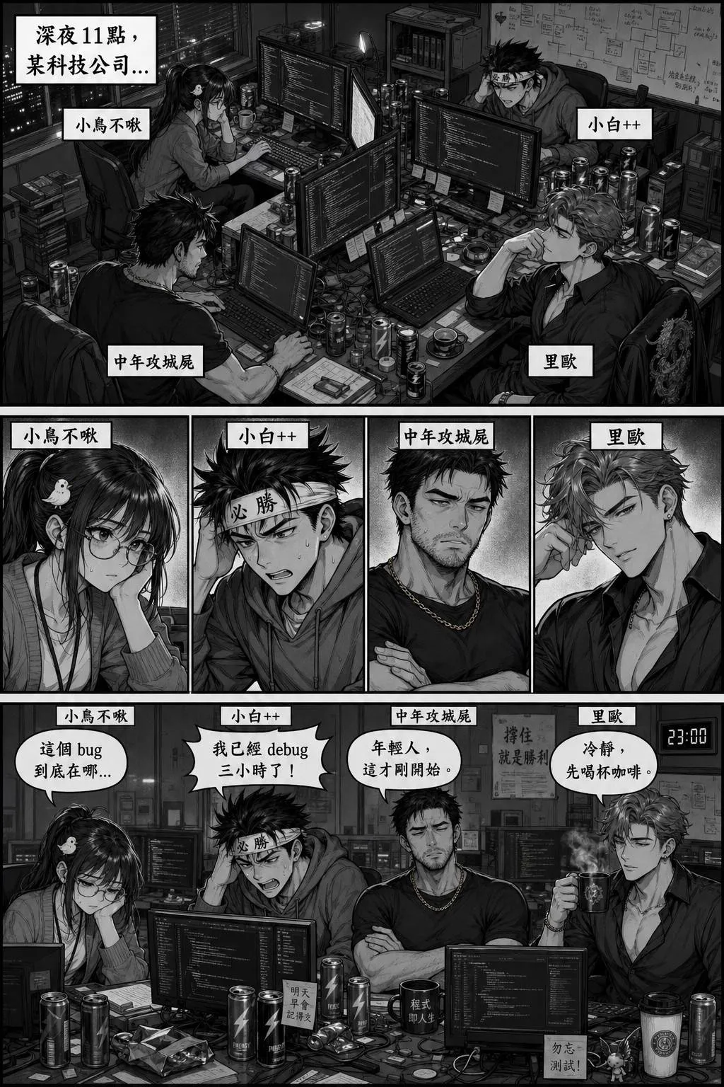 深夜十一點的科技公司，四位工程師還在加班：這個 bug 到底在哪、我已經 debug 三小時了